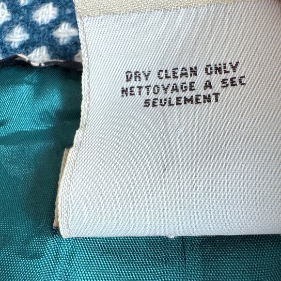 Anthro Elevenes Womens Tweed Blazer Jacket Size 12 Wool Blend Retro Mod Green - Picture 7 of 8